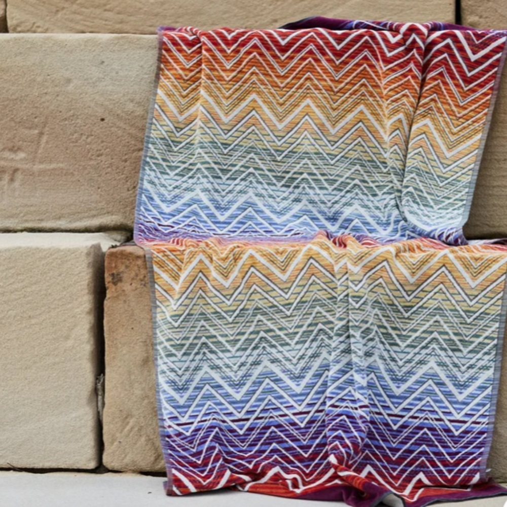 Missoni Tolomeo Beach Towel New zig zag print, oversized Color:Aranci 40” X 70” - Picture 10 of 12
